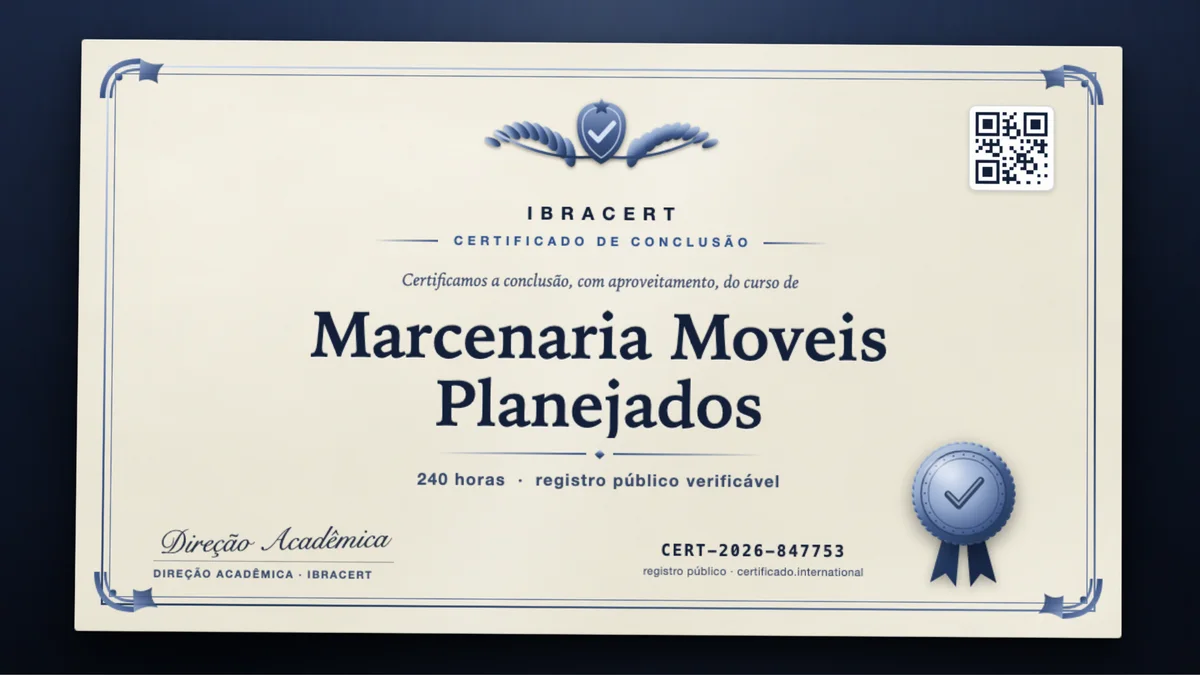Capa do curso Marcenaria Moveis Planejados