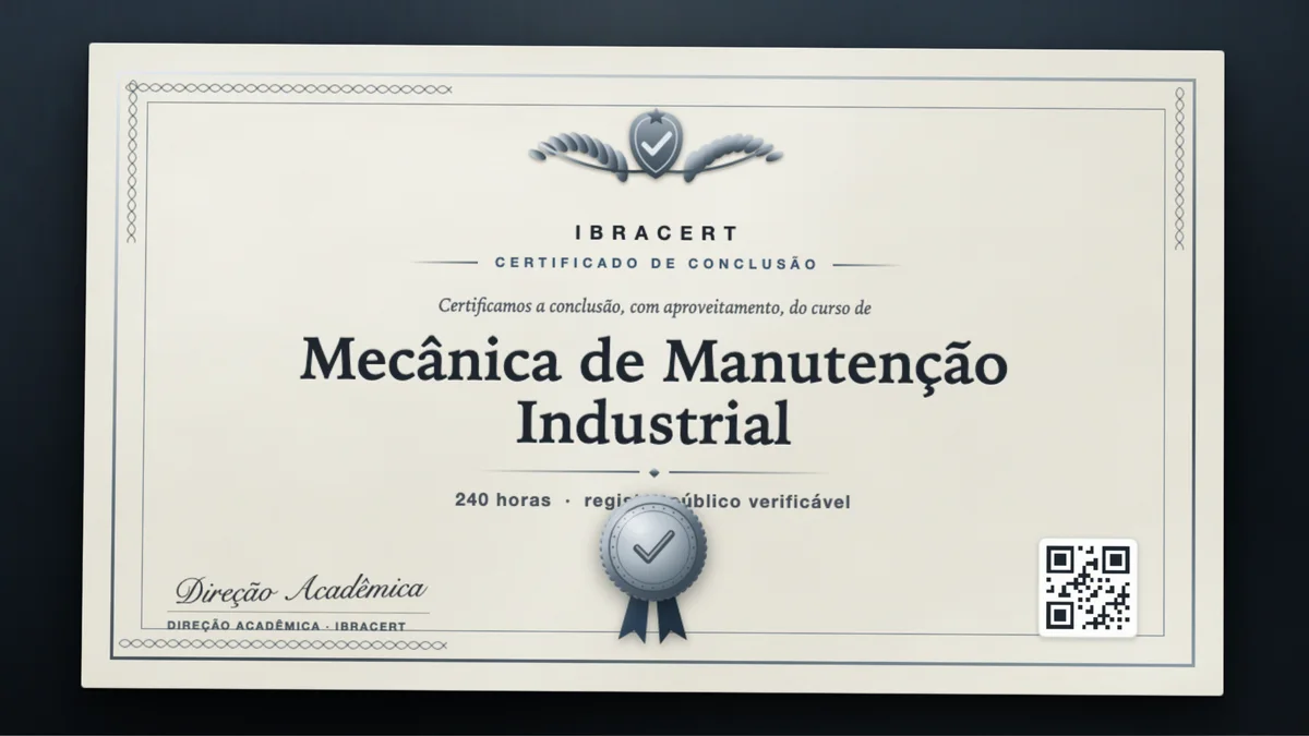 Capa do curso Mecânica de Manutenção Industrial