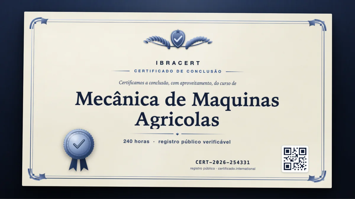 Capa do curso Mecânica de Maquinas Agricolas