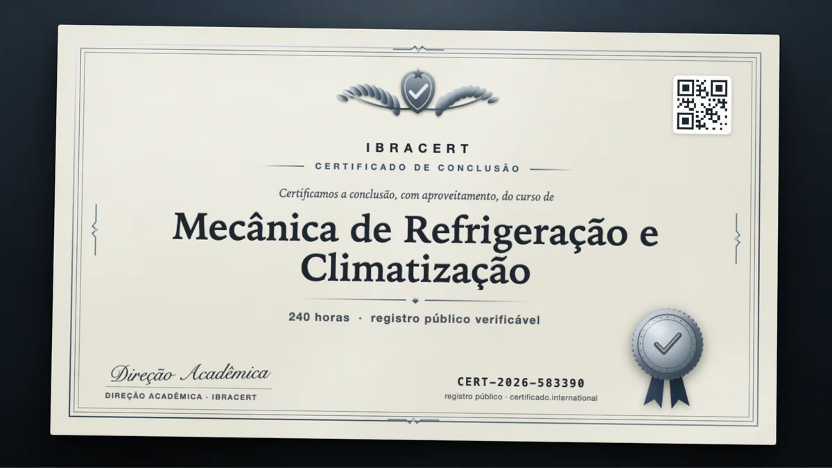 Capa do curso Mecânica de Refrigeração e Climatização