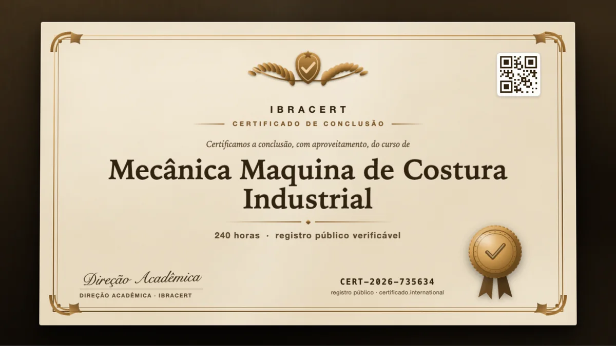 Capa do curso Mecânica Maquina de Costura Industrial