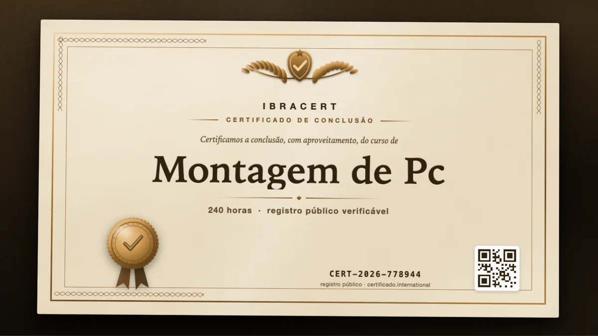 Capa do curso Montagem de Pc