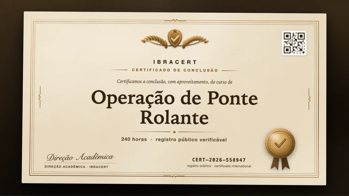 Capa do curso Operação de Ponte Rolante