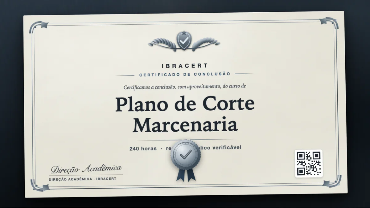 Capa do curso Plano de Corte Marcenaria