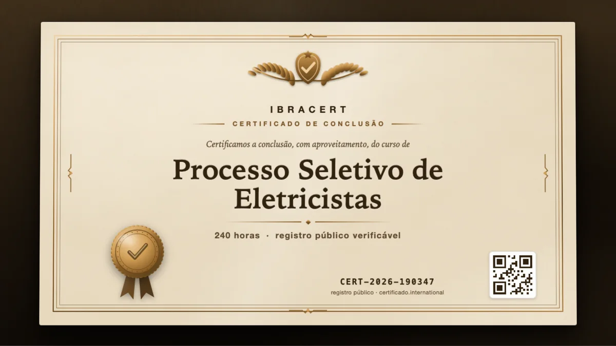 Capa do curso Processo Seletivo de Eletricistas