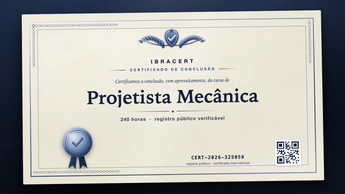 Capa do curso Projetista Mecânica