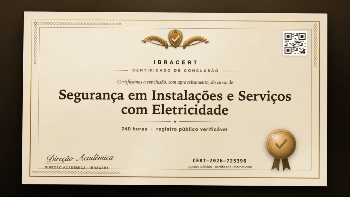 Capa do curso Segurança em Instalações e Serviços com Eletricidade