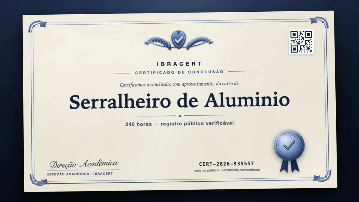 Capa do curso Serralheiro de Aluminio