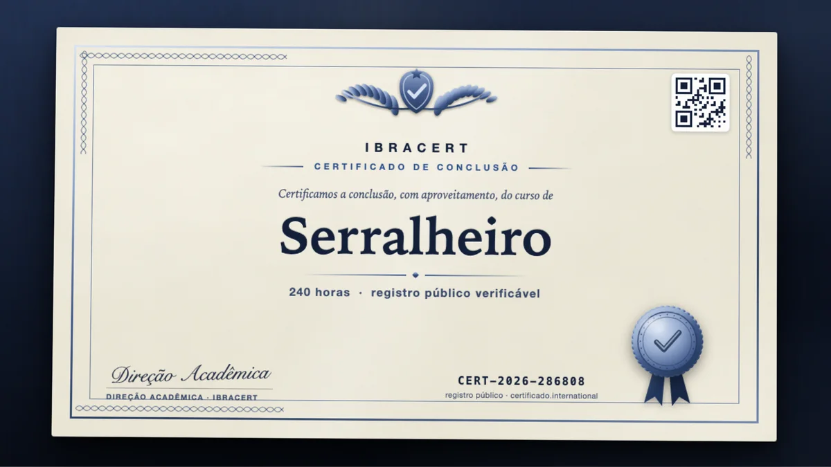 Capa do curso Serralheiro