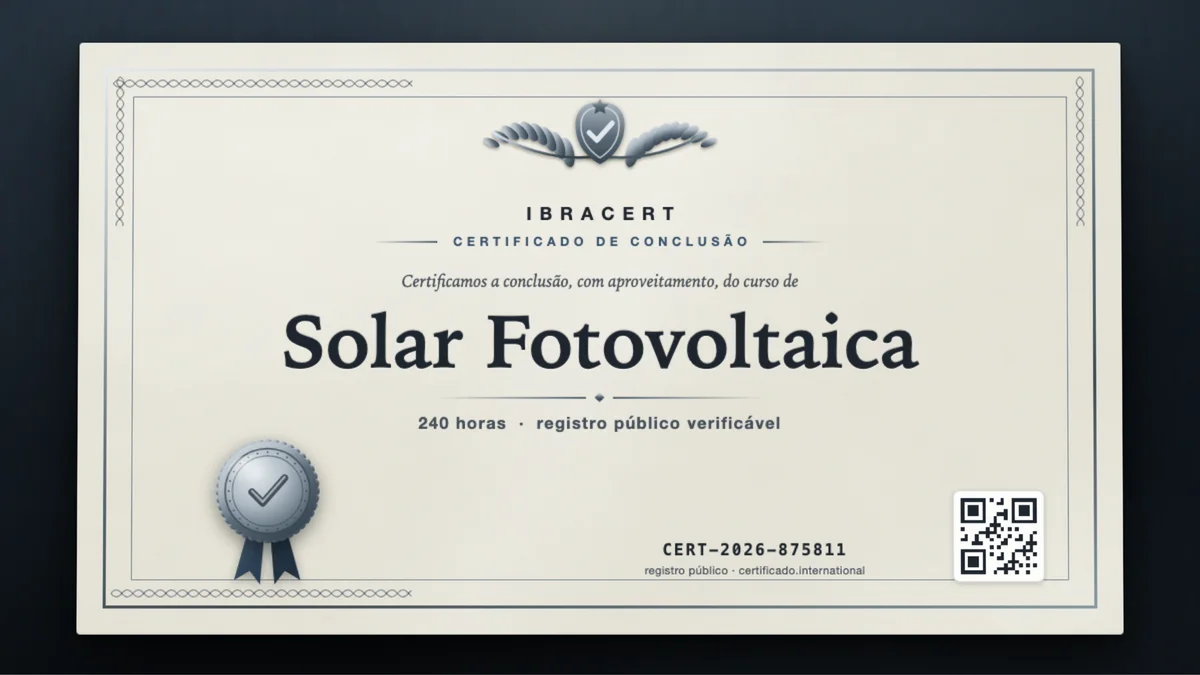 Capa do curso Solar Fotovoltaica