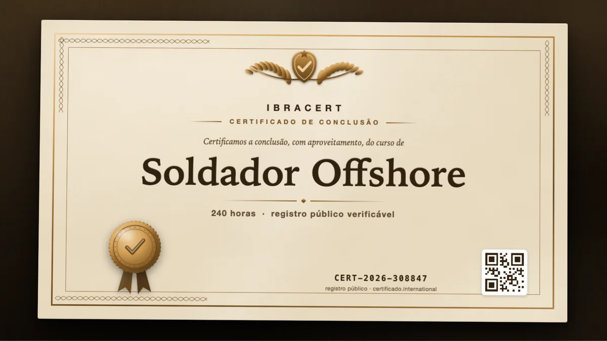 Capa do curso Soldador Offshore