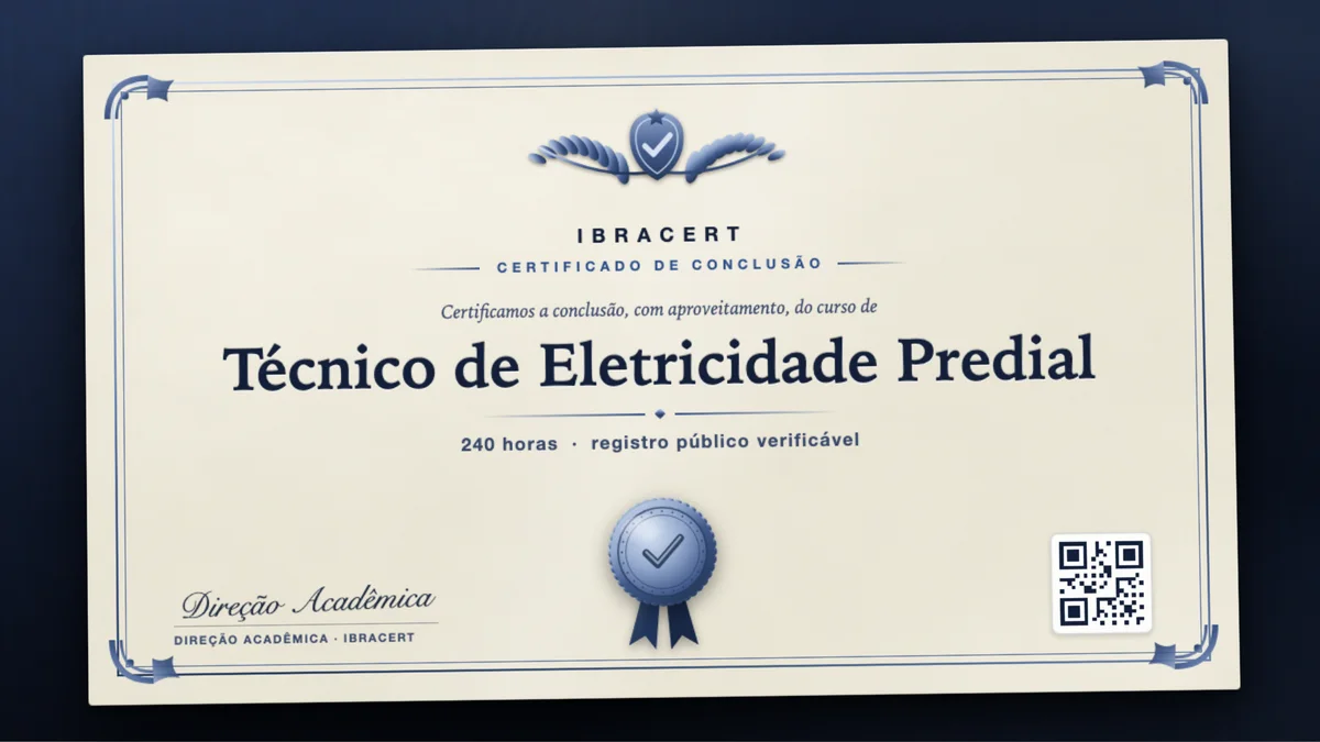 Capa do curso Técnico de Eletricidade Predial