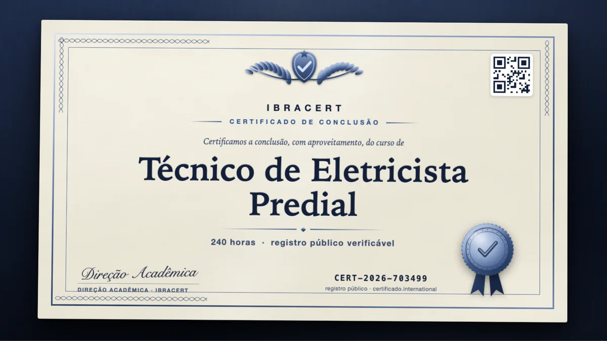Capa do curso Técnico de Eletricista Predial