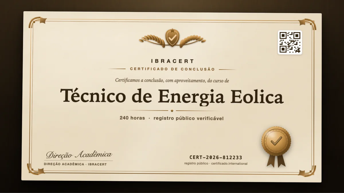 Capa do curso Técnico de Energia Eolica
