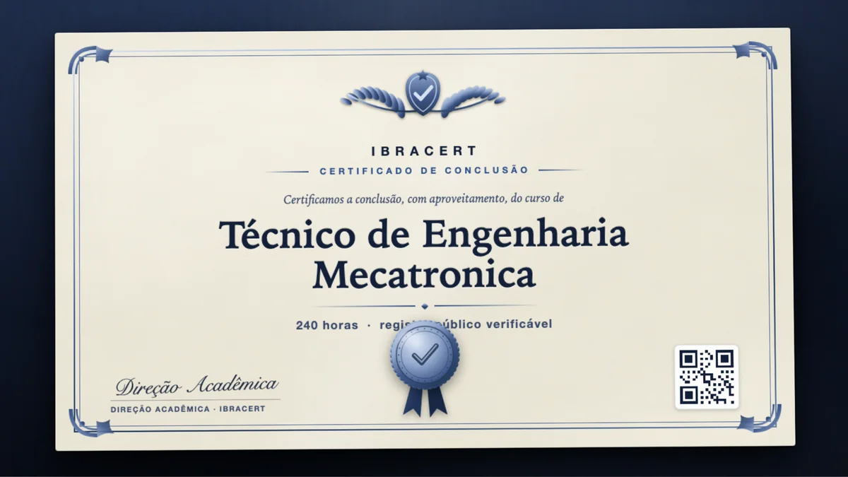 Capa do curso Técnico de Engenharia Mecatronica
