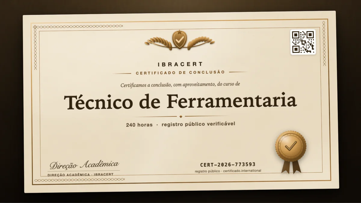 Capa do curso Técnico de Ferramentaria