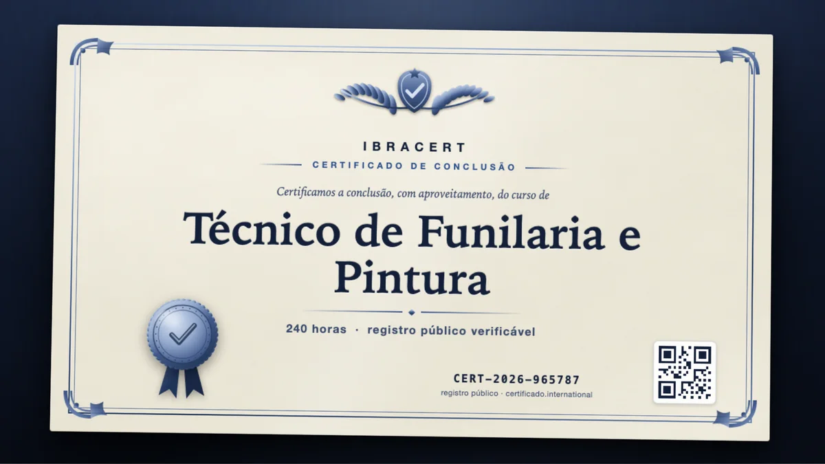 Capa do curso Técnico de Funilaria e Pintura