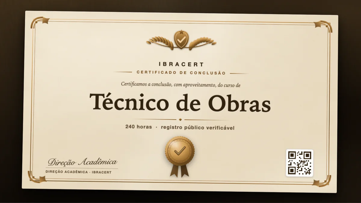 Capa do curso Técnico de Obras