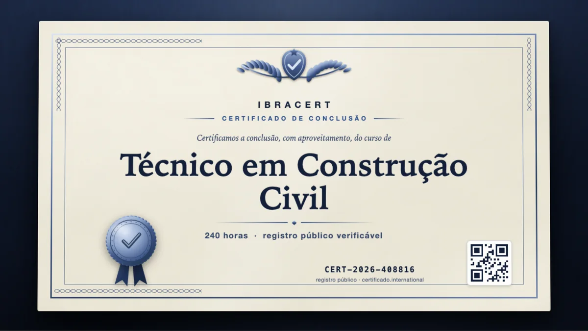 Capa do curso Técnico em Construção Civil