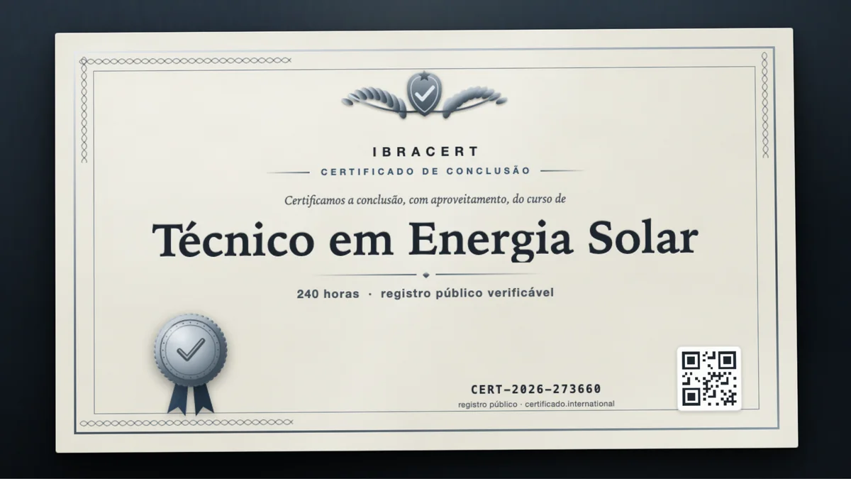 Capa do curso Técnico em Energia Solar