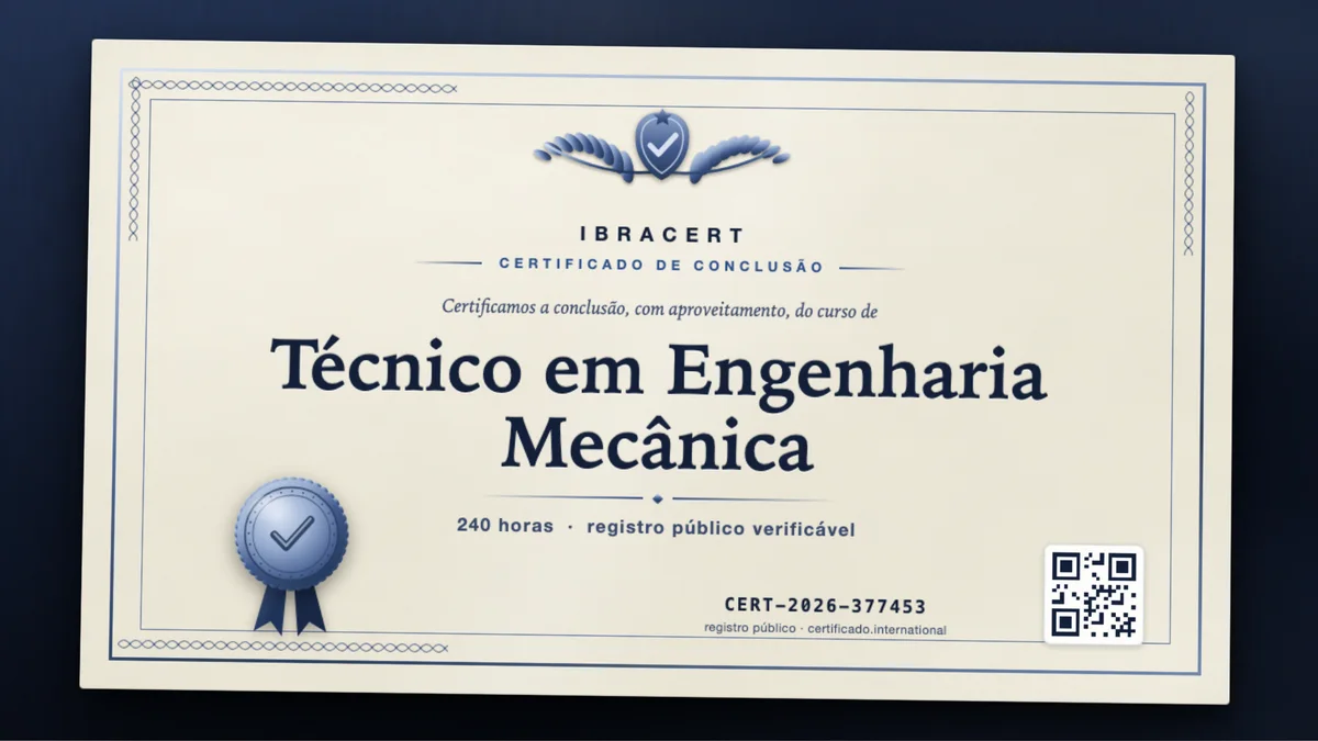 Capa do curso Técnico em Engenharia Mecânica