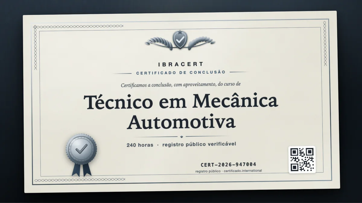 Capa do curso Técnico em Mecânica Automotiva