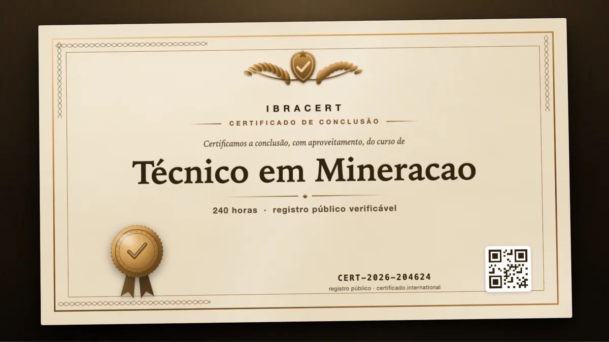 Capa do curso Técnico em Mineracao