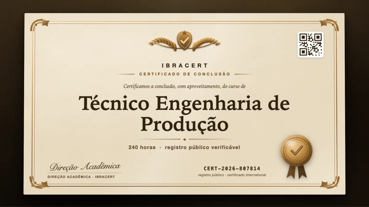 Capa do curso Técnico Engenharia de Produção