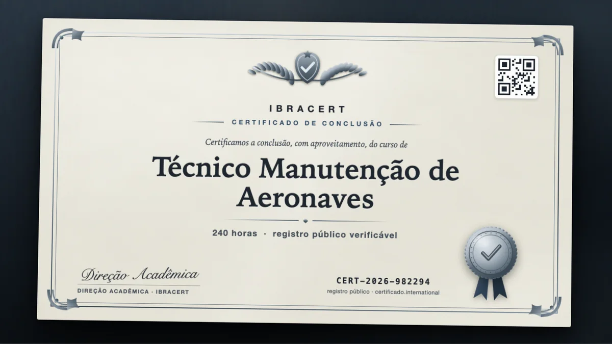 Capa do curso Técnico Manutenção de Aeronaves