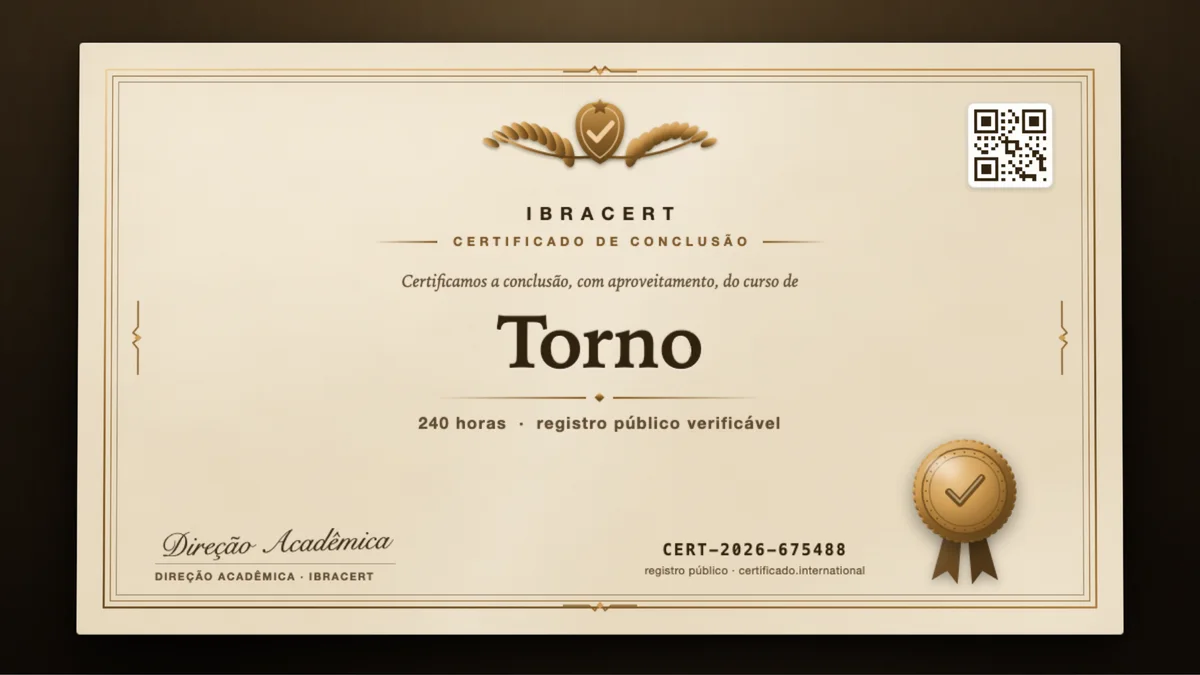 Capa do curso Torno