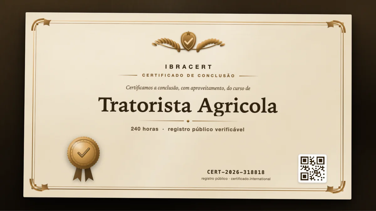 Capa do curso Tratorista Agricola