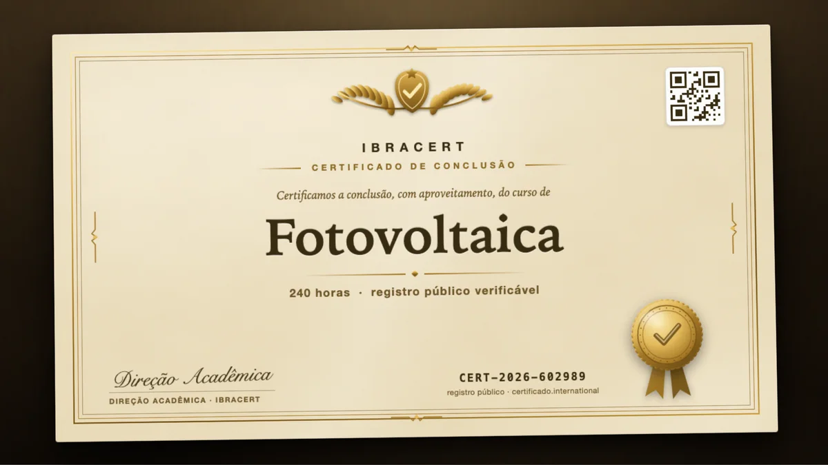 Capa do curso Fotovoltaica