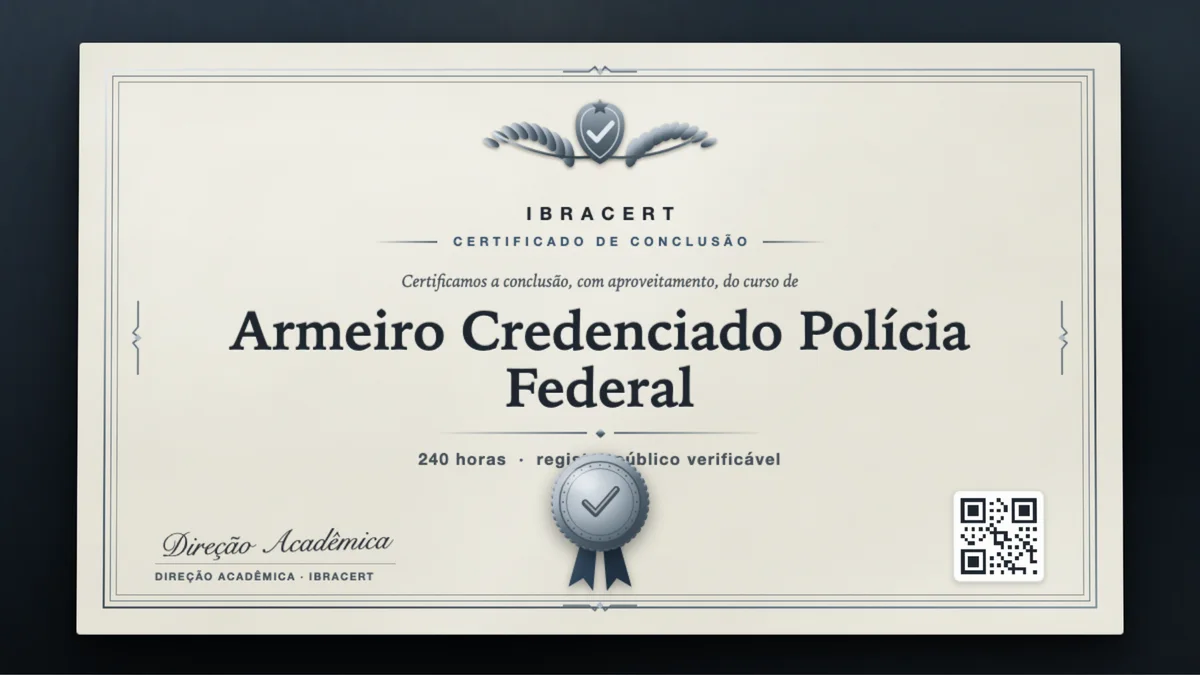 Capa do curso Armeiro Credenciado Polícia Federal