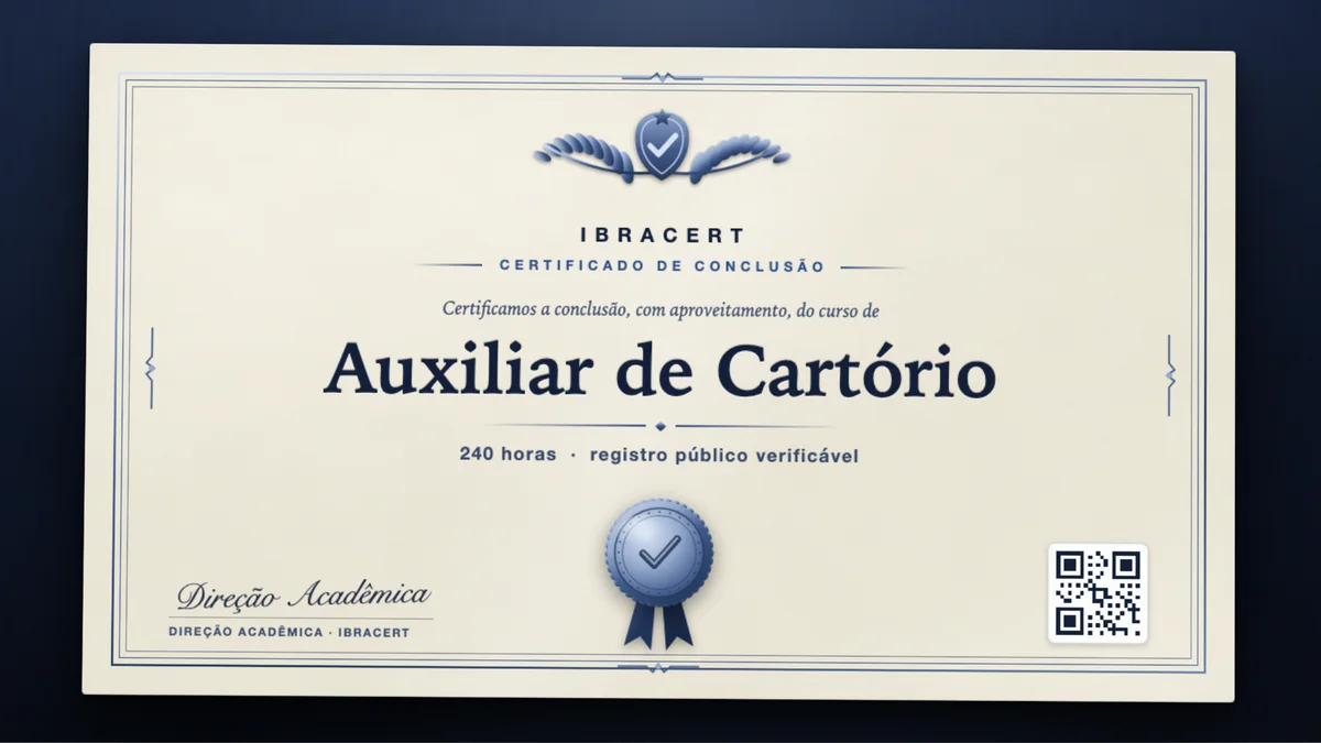 Capa do curso Auxiliar de Cartório
