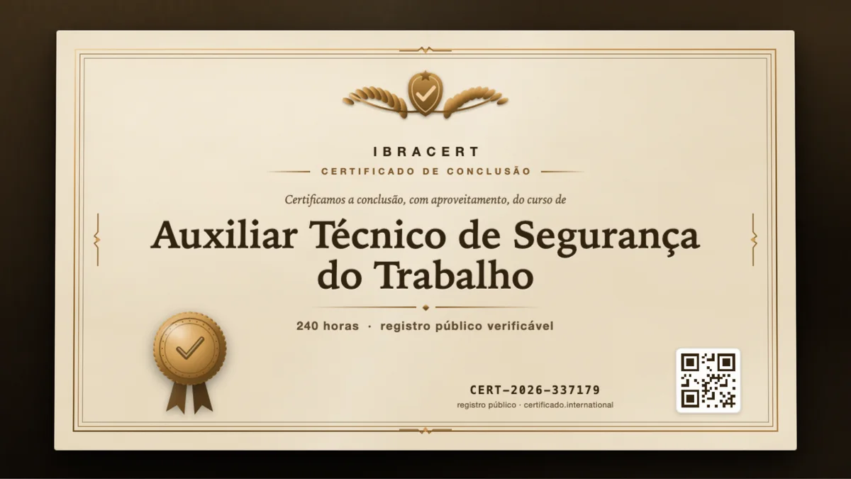 Capa do curso Auxiliar Técnico de Segurança do Trabalho