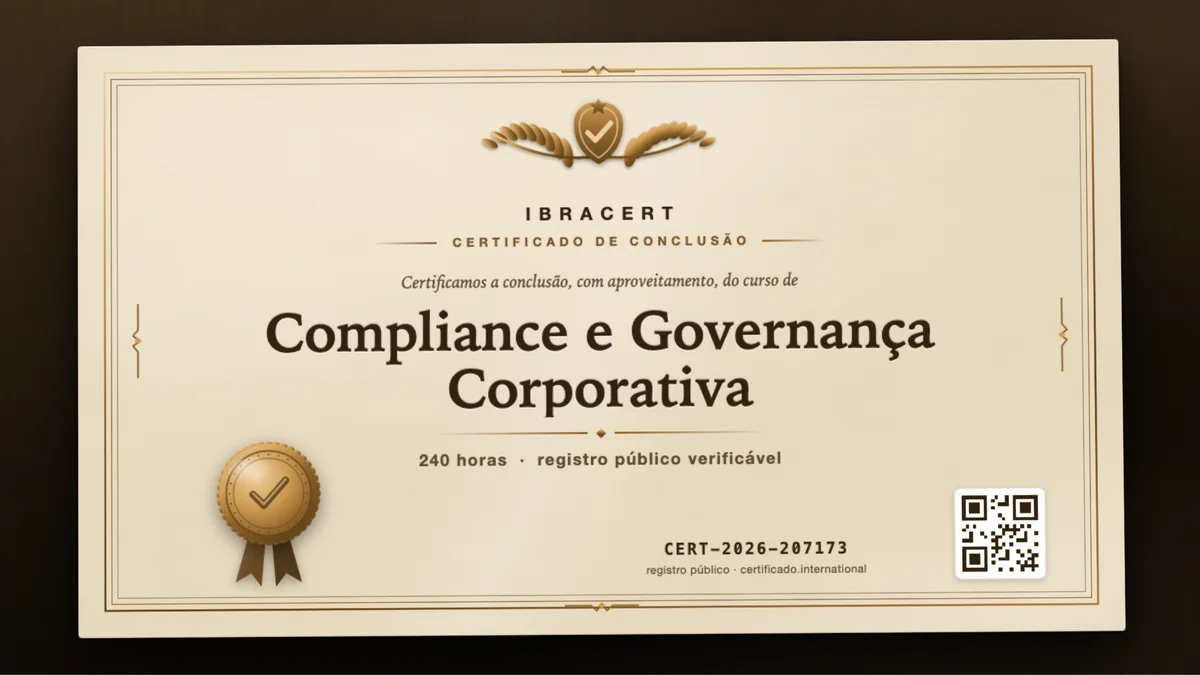 Capa do curso Compliance e Governança Corporativa