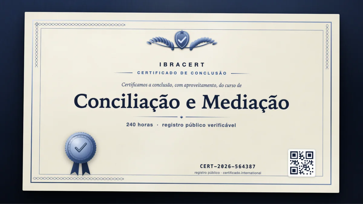 Capa do curso Conciliação e Mediação
