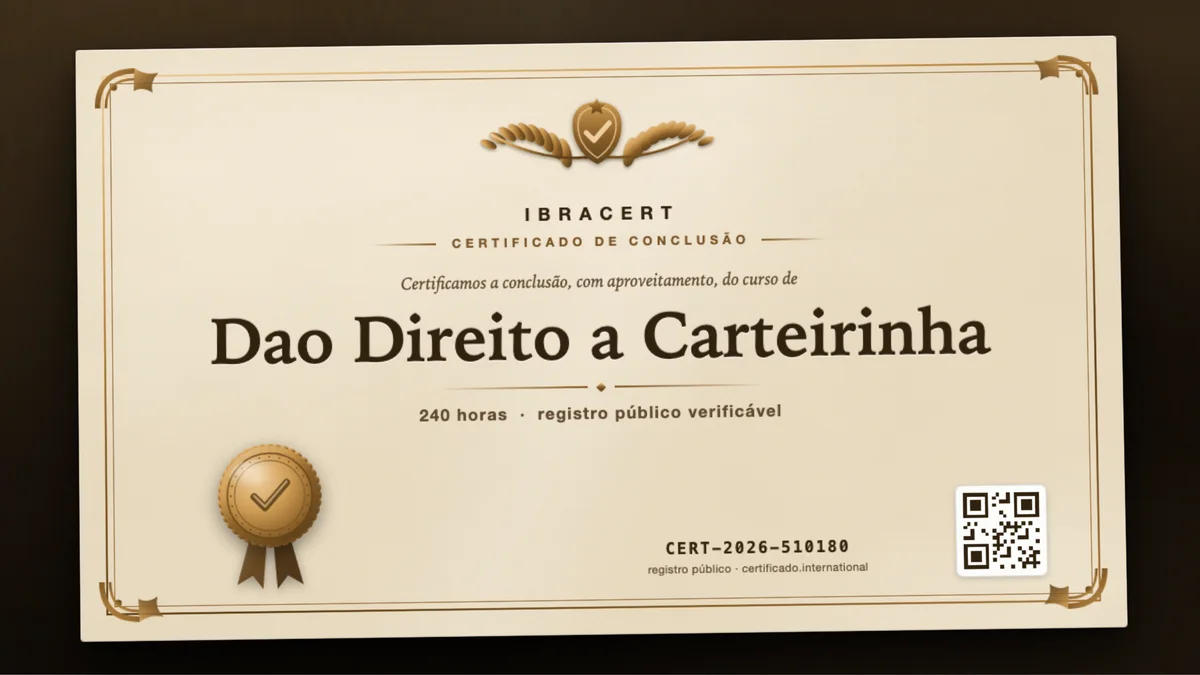 Capa do curso Dao Direito a Carteirinha