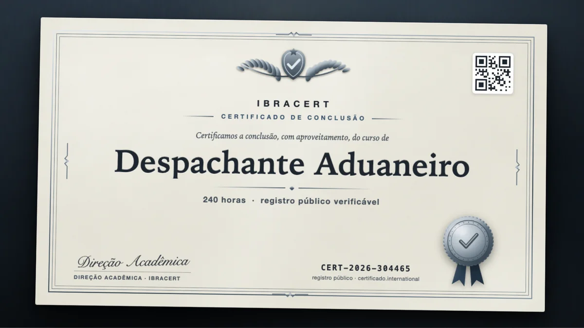 Capa do curso Despachante Aduaneiro