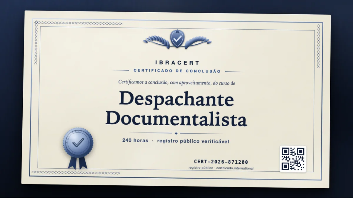 Capa do curso Despachante Documentalista