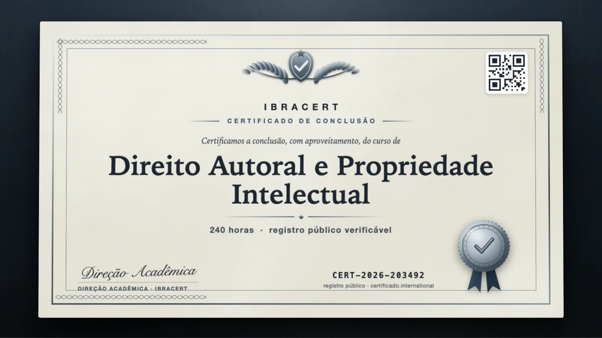Capa do curso Direito Autoral e Propriedade Intelectual