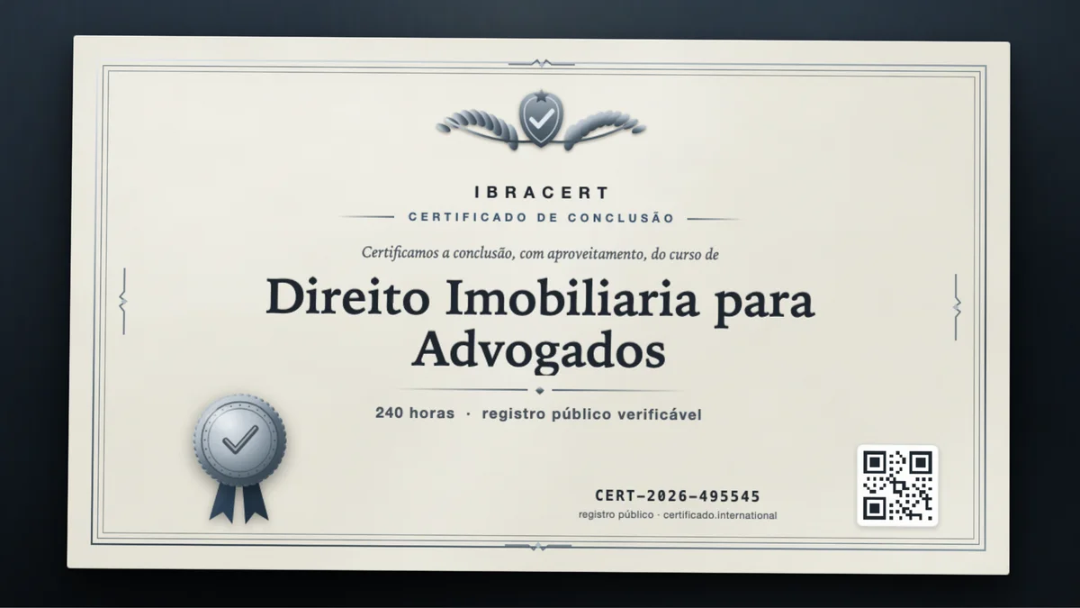 Capa do curso Direito Imobiliaria para Advogados