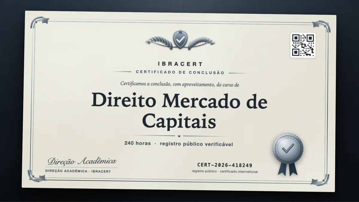 Capa do curso Direito Mercado de Capitais