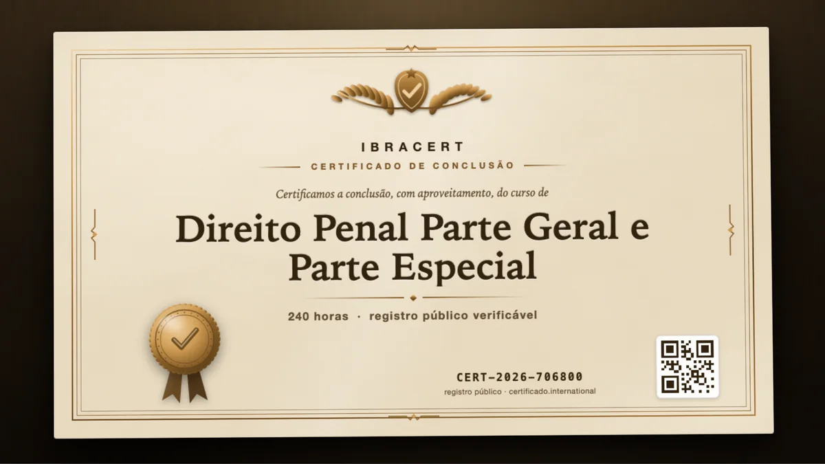 Capa do curso Direito Penal Parte Geral e Parte Especial