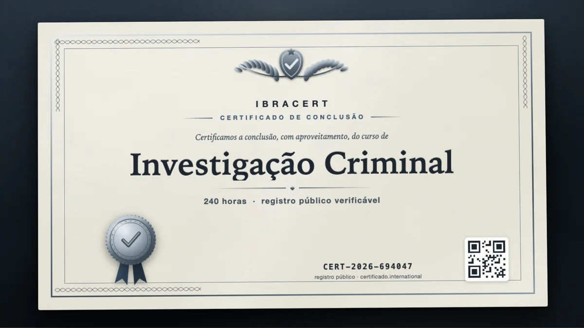 Capa do curso Investigação Criminal
