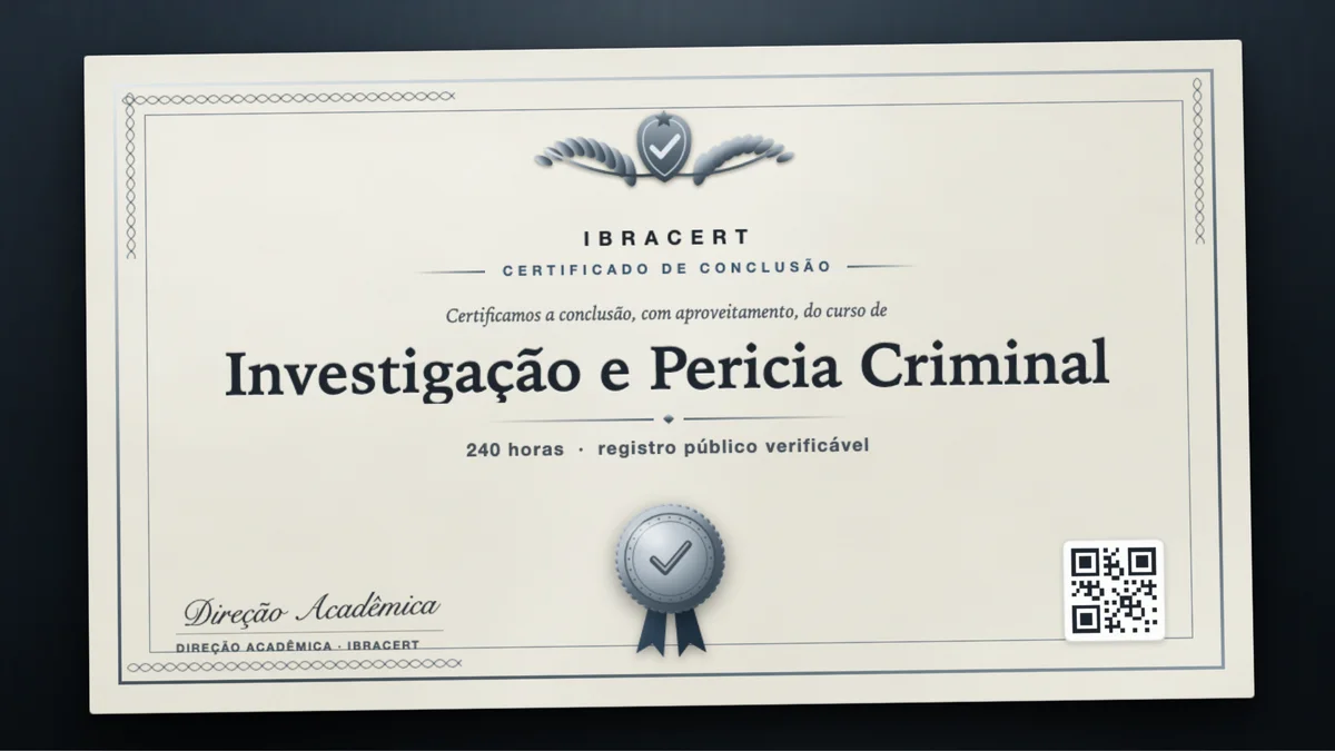Capa do curso Investigação e Pericia Criminal