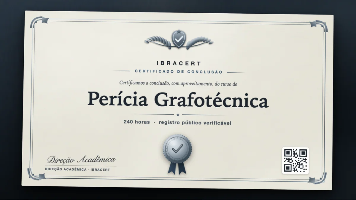 Capa do curso Perícia Grafotécnica