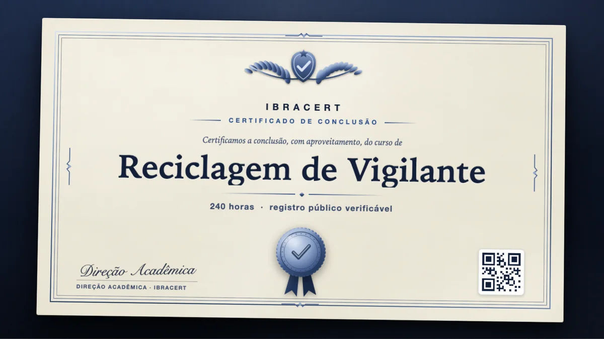 Capa do curso Reciclagem de Vigilante