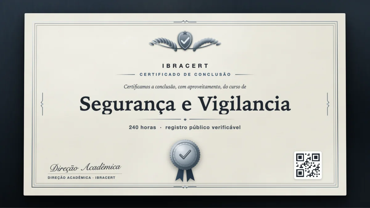 Capa do curso Segurança e Vigilancia