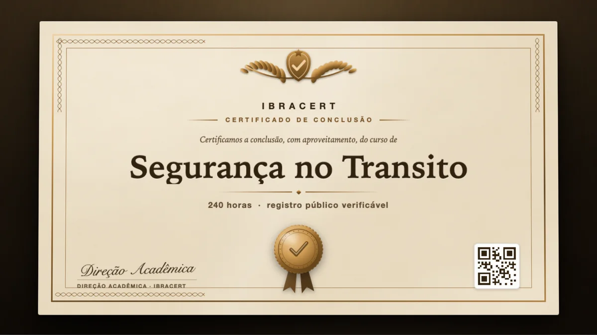 Capa do curso Segurança no Transito